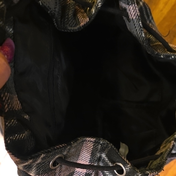 Candie's Plaid Backpack with Black and Pink Accents - Picture 7 of 9
